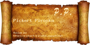 Pickert Piroska névjegykártya